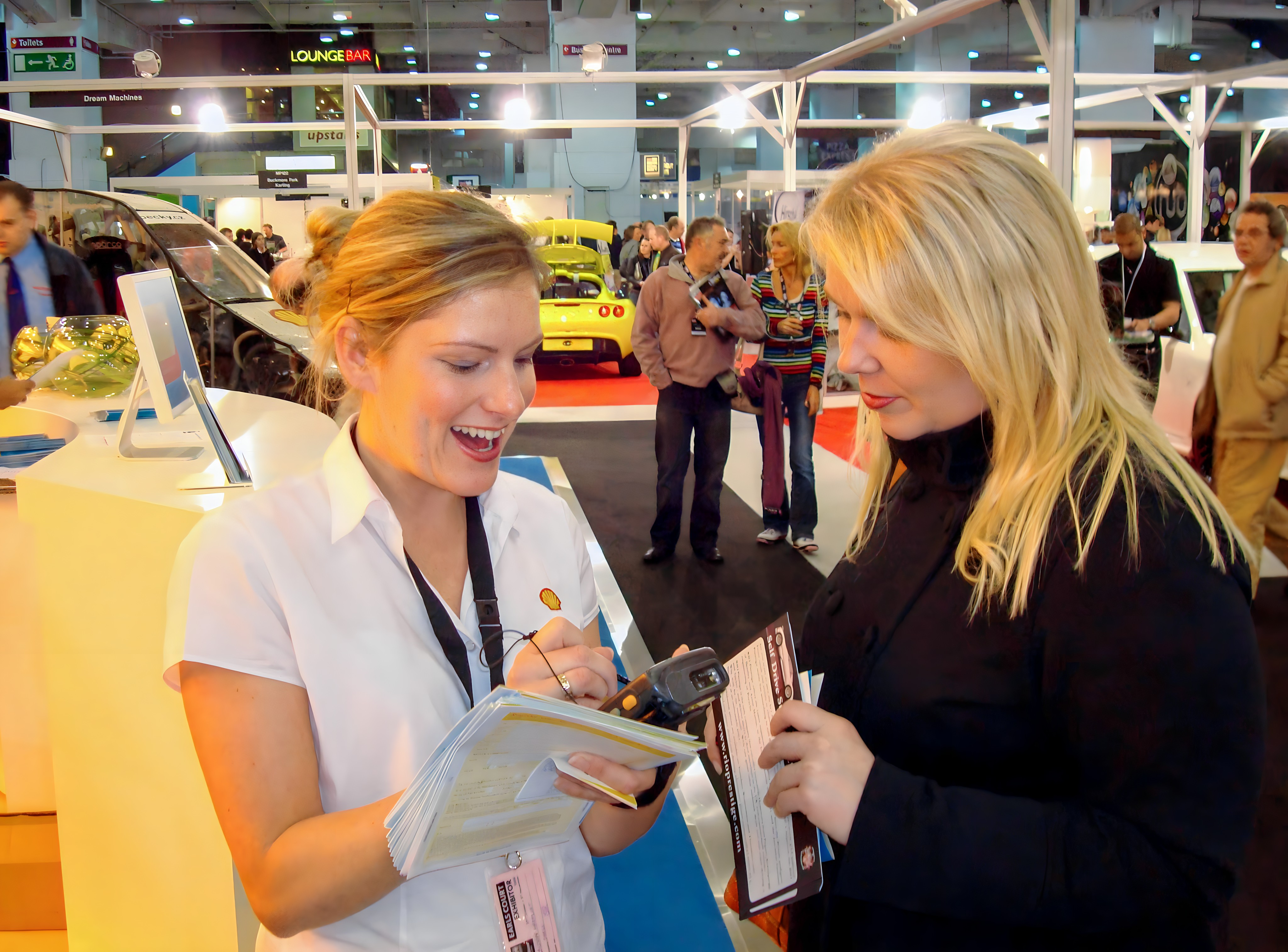 Data capture staff at an exhibition