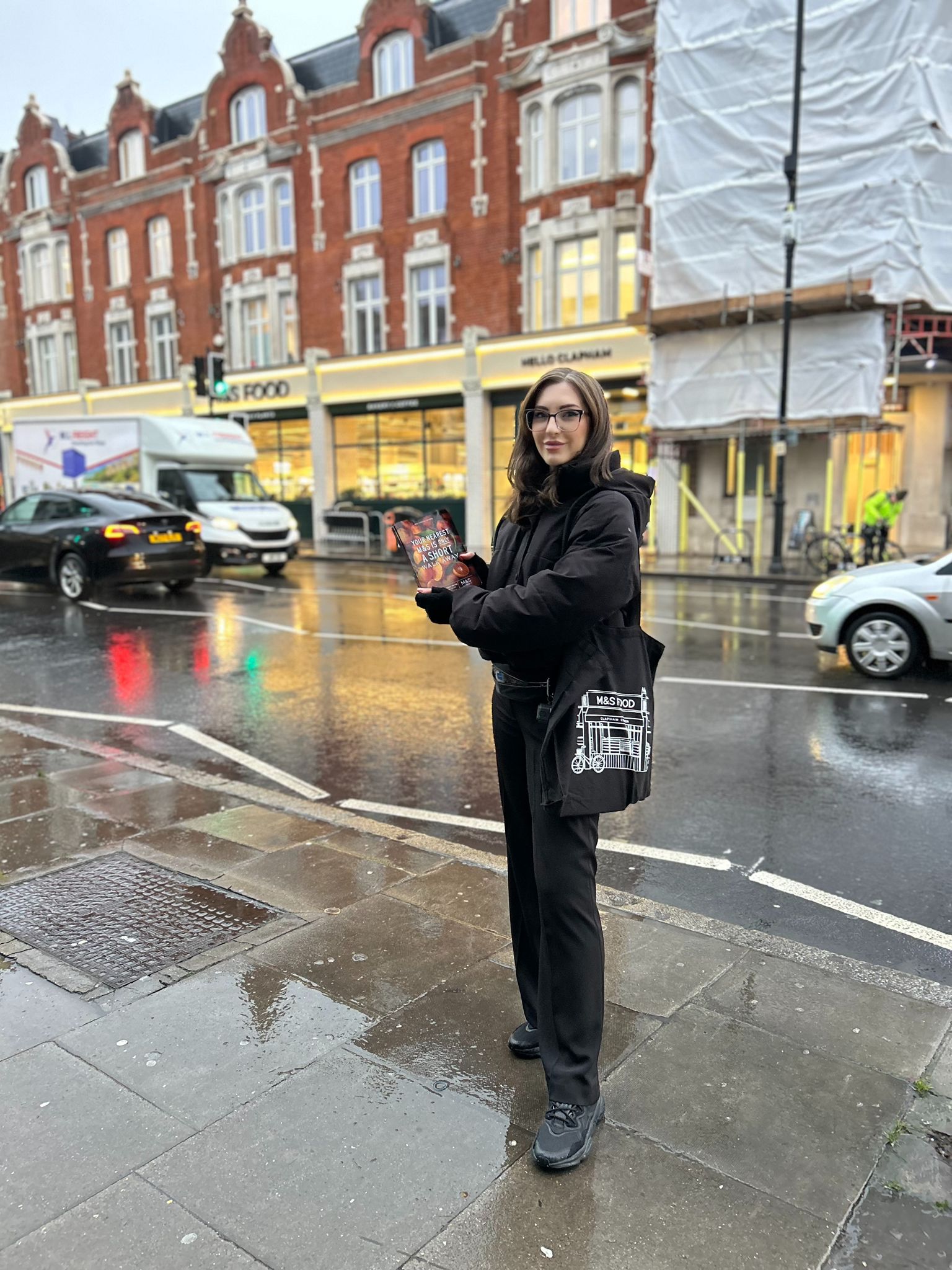 Leaflet distribution staff for Marks and Spencer